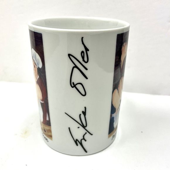 People Of The Kitchen By ERIKA ONER White Ceramic Coffee Tea Mug Cup Chef - Picture 3 of 6